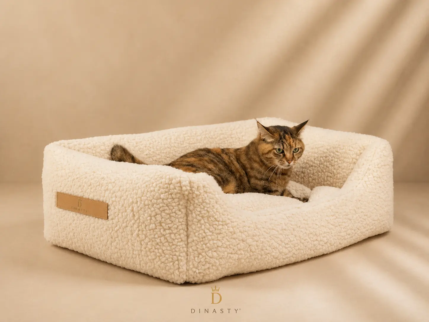 Cama para gato color beige