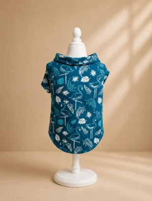 Camisa Hawaiana para perro color azul de la colección Weekend de Dinasty, vista frontal