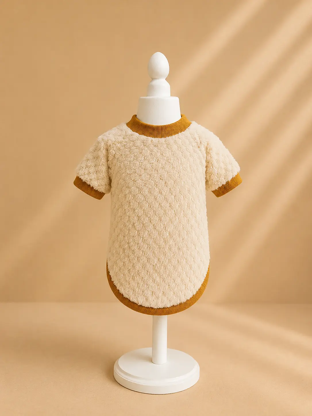 Sueter Teddy para perro color camel de la colección confort de Dinasty, vista frontal